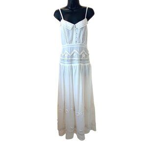 MINT by Jody Arnold ( Anthropology) small white  maxi semi sheer with full linin